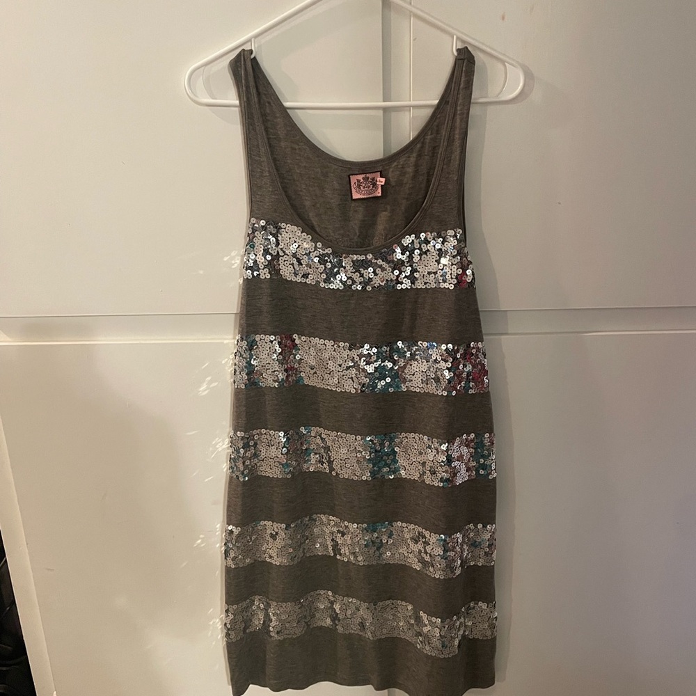 Juicy Couture Sparkling Sequin Dress - Gray and Silver